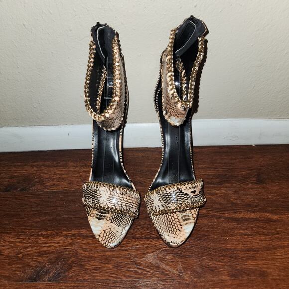 Charlotte Russe NIB Open Toe Ankle Strap Faux Snakeskin Cadence Stilettos, 10 - Picture 2 of 12